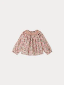 BONPOINT Blouse Smockée Griotte Corail