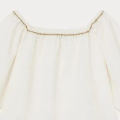 BONPOINT Blouse à Encolure Carrée Brodée Fille Blanc Lait -BONPOINT Soldes P02GBLWO0701 002 P02GBLWO0701 002 6