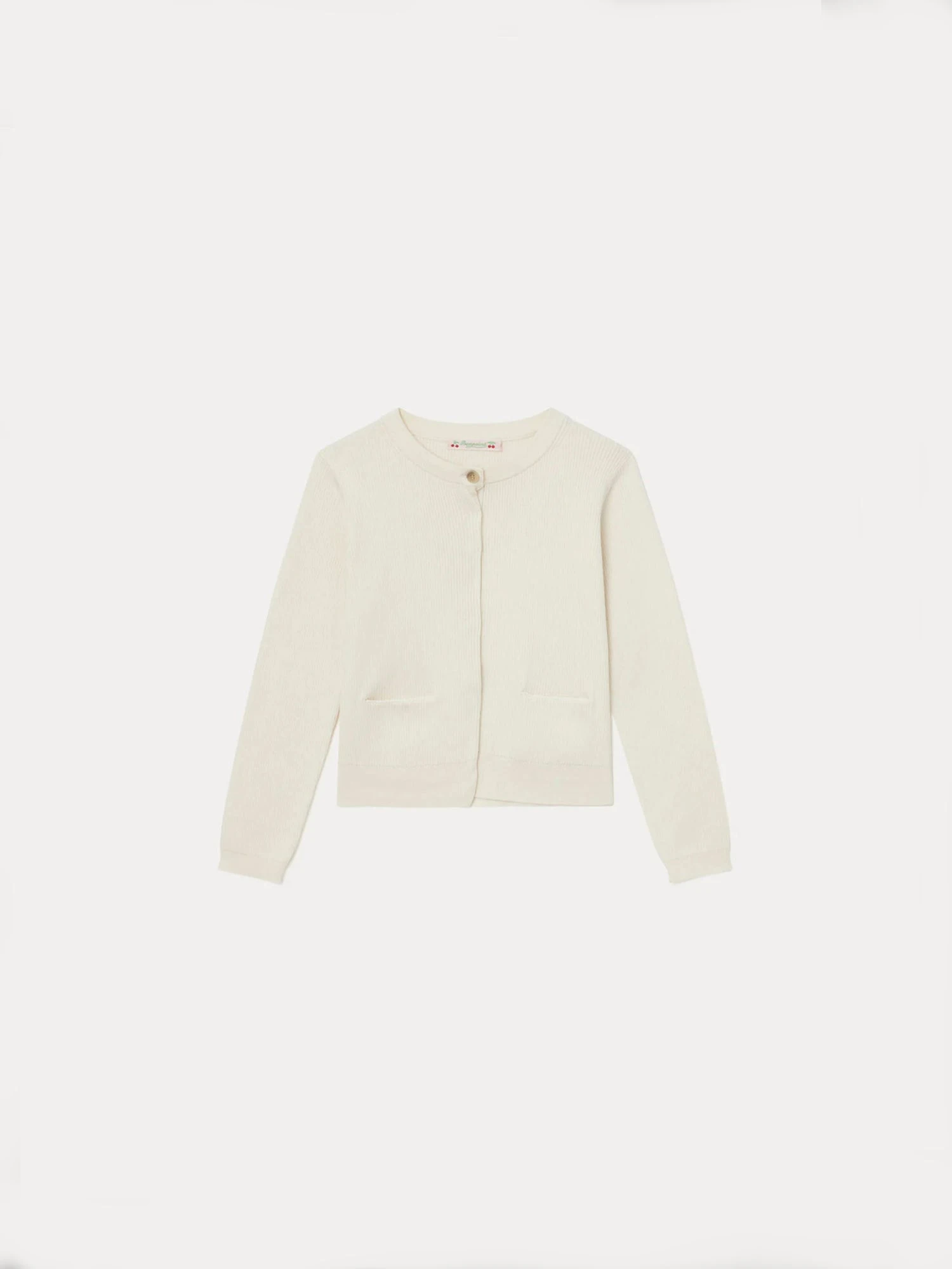 BONPOINT Cardigan En Coton Côtelé Fille Blanc Lait 3 BONPOINT Cardigan En Coton Côtelé Fille Blanc Lait
