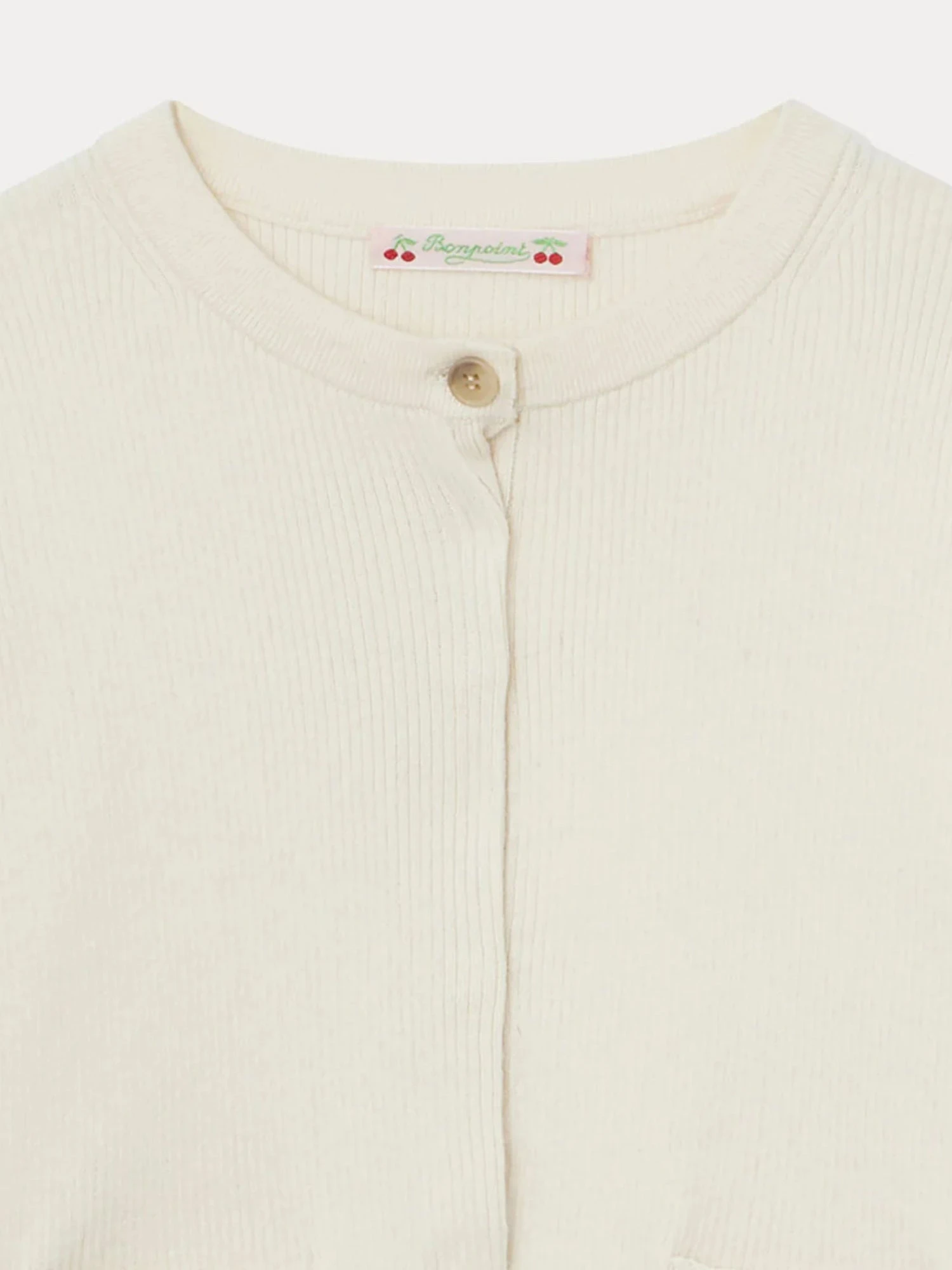BONPOINT Cardigan En Coton Côtelé Fille Blanc Lait 5 BONPOINT Cardigan En Coton Côtelé Fille Blanc Lait – Image 3