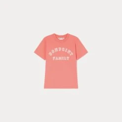 BONPOINT T-shirt En Coton Biologique Fille Rose Camélia