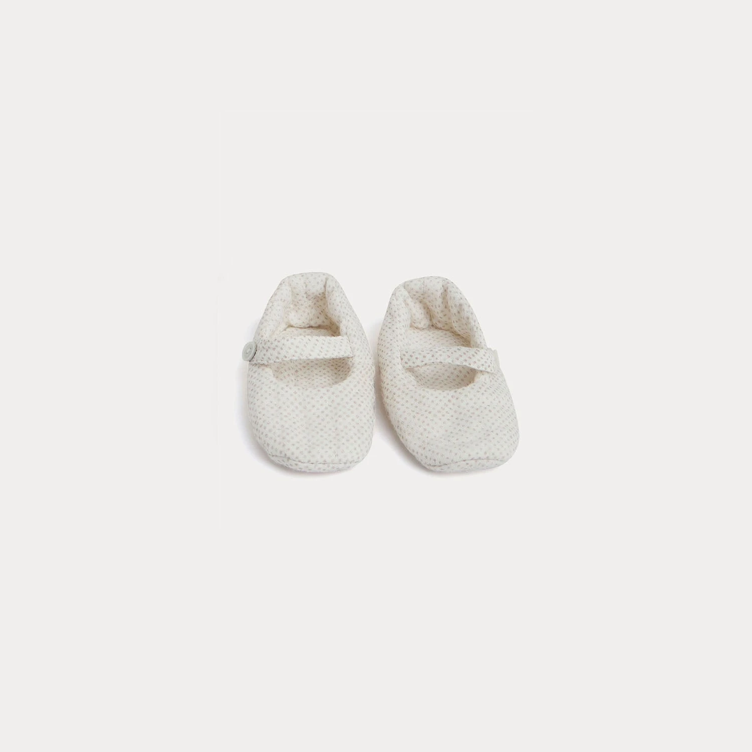 BONPOINT Chaussons Matelassés Bébé Pois Beige 4 BONPOINT Chaussons Matelassés Bébé Pois Beige – Image 2