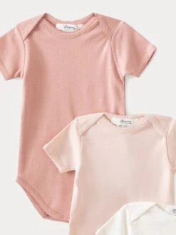 BONPOINT Lot De 3 Bodies En Coton Bio Bébé Rose Pale -BONPOINT Soldes PEBTIBODYS3 121 PEBTIBODYS3 121 3