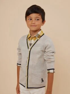 BONPOINT Cardigan Tilian Gris Chiné Clair