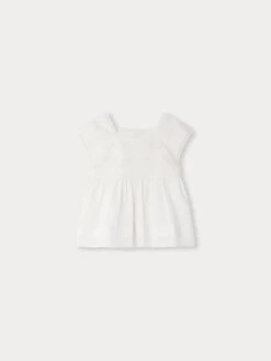 BONPOINT Blouse Flower Blanc Lait