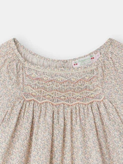 BONPOINT Blouse Smockée Grenade Rose -BONPOINT Soldes S04GBLW00011 625B S04GBLW00011 625B 3