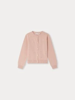 BONPOINT Cardigan Francille Sérigraphié Rose Thé