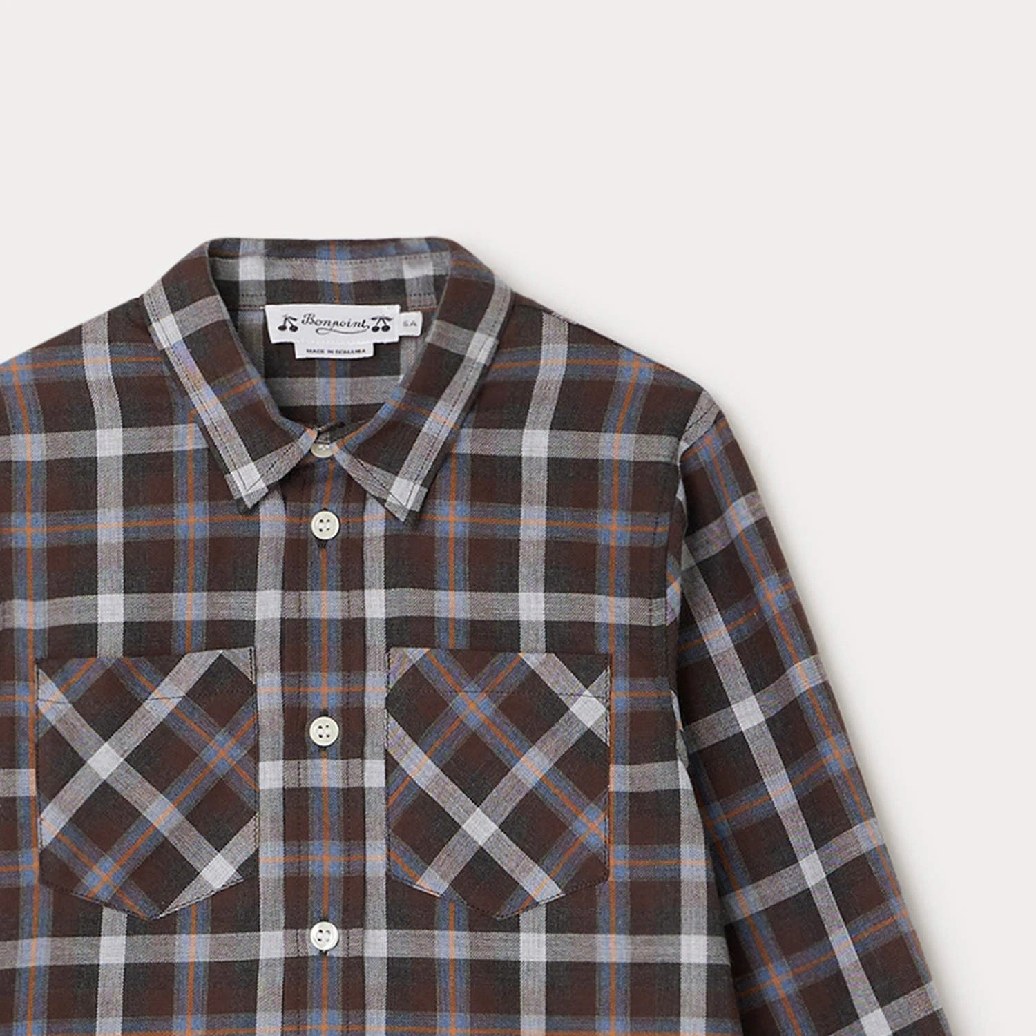 BONPOINT Chemise Altman Chocolat écossais 5 BONPOINT Chemise Altman Chocolat écossais – Image 3
