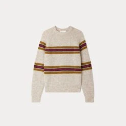 BONPOINT Pull Bretagne à Rayures Bordeaux