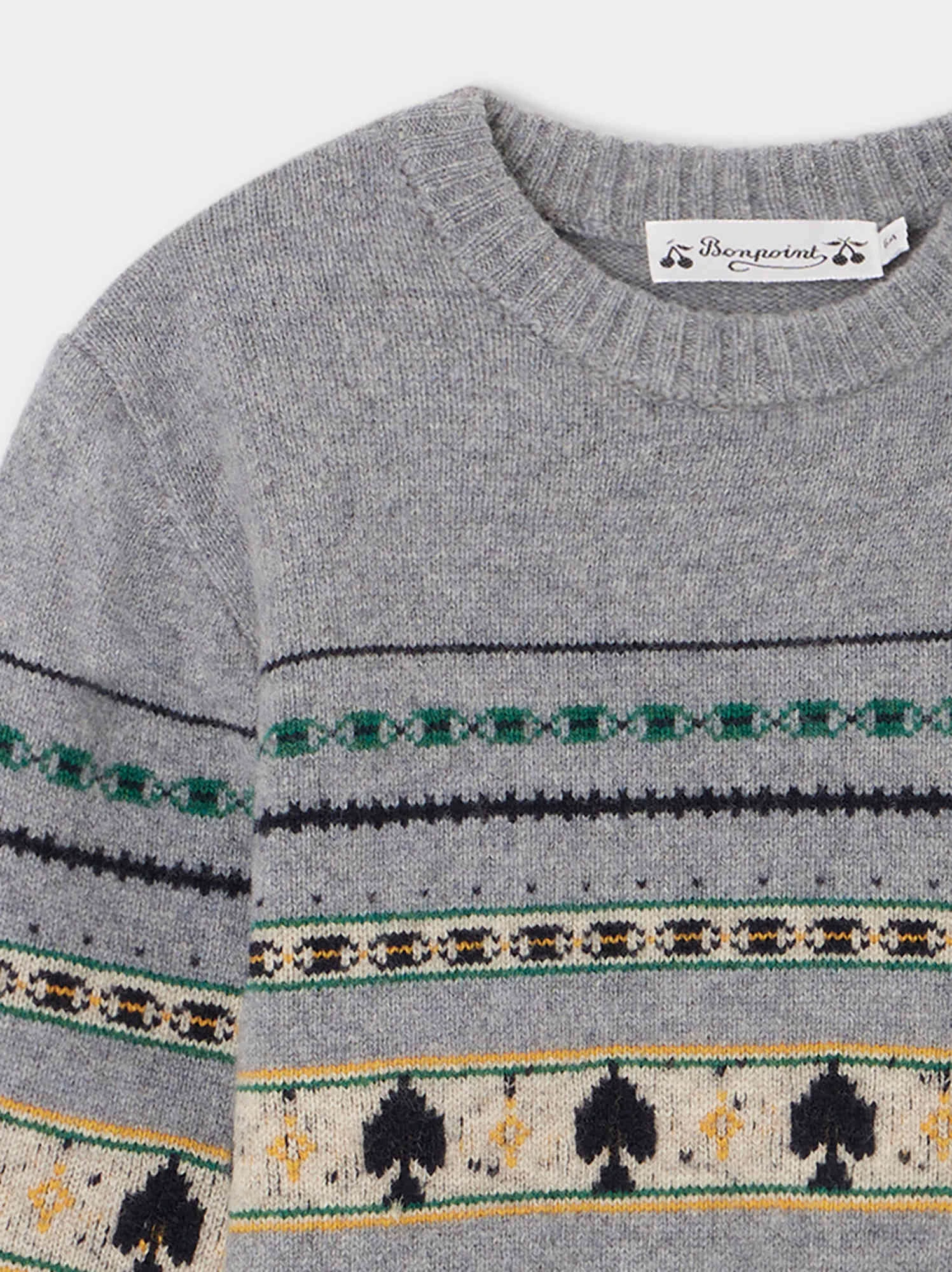 BONPOINT Pull Branco Multicolore Bleu-gris 6 BONPOINT Pull Branco Multicolore Bleu-gris – Image 4