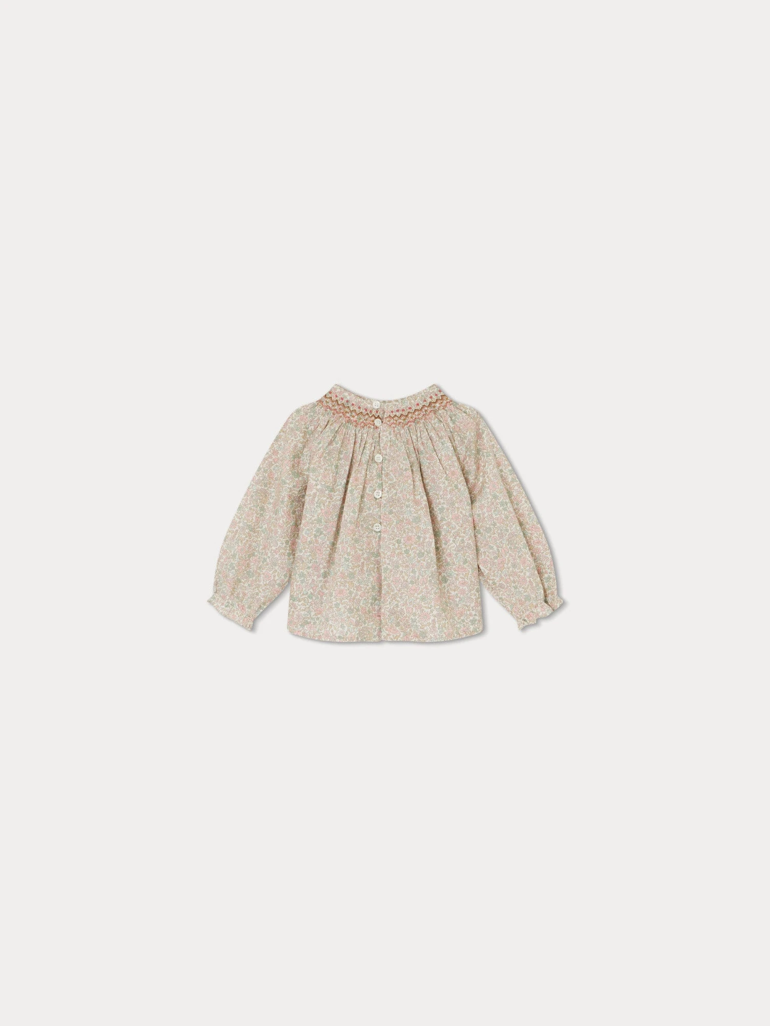 BONPOINT Blouse Smockée Griotte Fleurs Rose 4 BONPOINT Blouse Smockée Griotte Fleurs Rose – Image 2