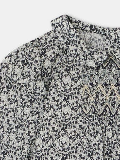 BONPOINT Blouse Smockée Julietti Marine -BONPOINT Soldes W03XBLW00005 570 W03XBLW00005 570 3