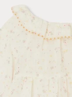 BONPOINT Blouse Brodée Melly Fleurs Bleu Aqua -BONPOINT Soldes W03XBLW00006 512 W03XBLW00006 512 3