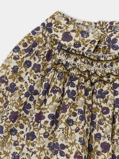 BONPOINT Blouse Smockée Pompon Beige -BONPOINT Soldes W03XBLW00011 560 W03XBLW00011 560 3