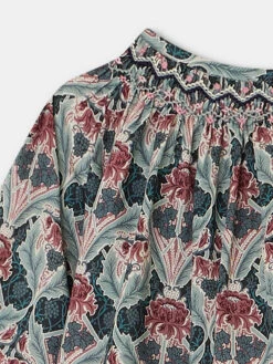 BONPOINT Blouse Smockée Griotte Fleur Figue -BONPOINT Soldes W03XBLW00012 553A W03XBLW00012 553A 4