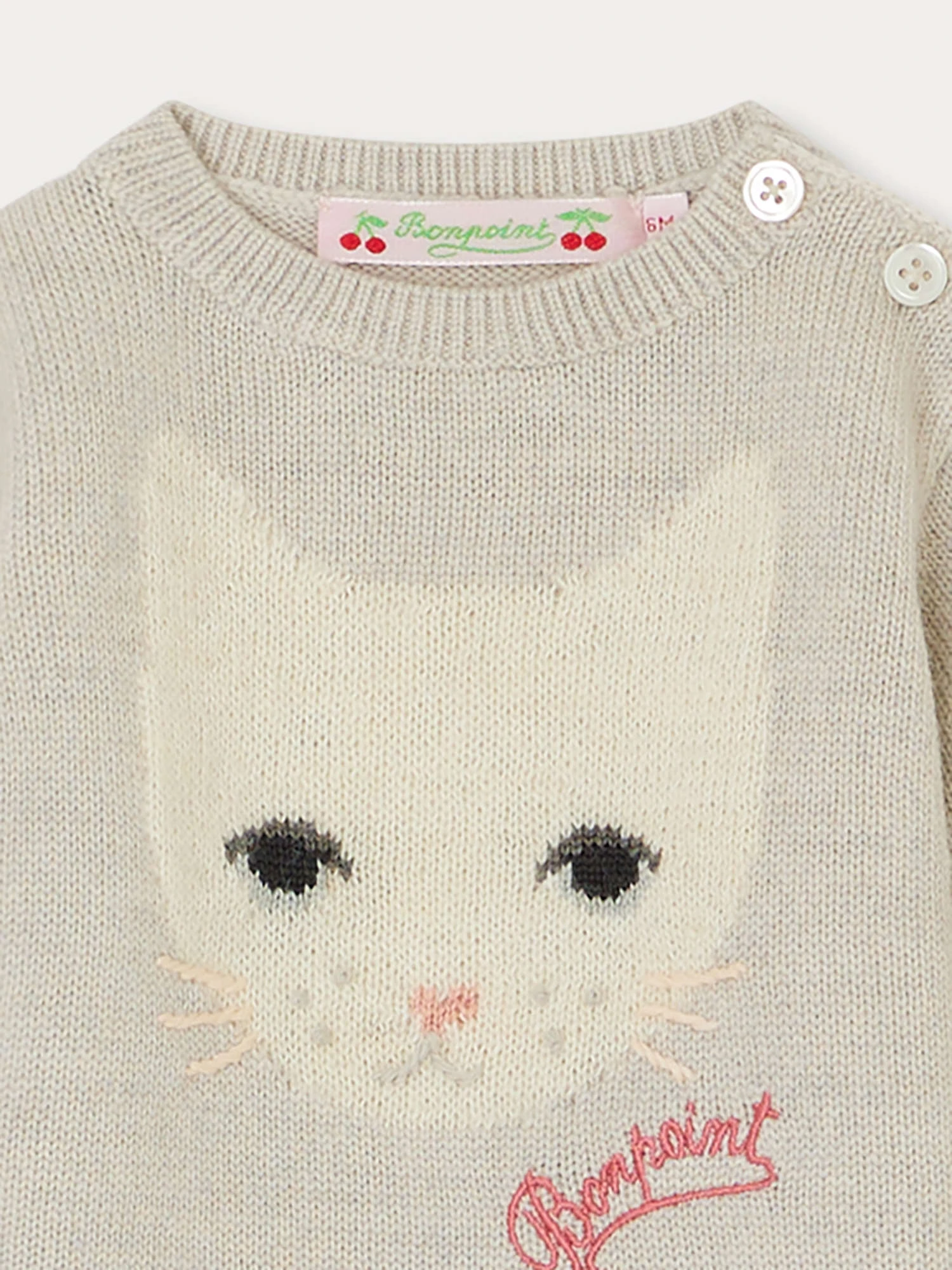 BONPOINT Pull Almire Gris Chiné Clair 5 BONPOINT Pull Almire Gris Chiné Clair – Image 3