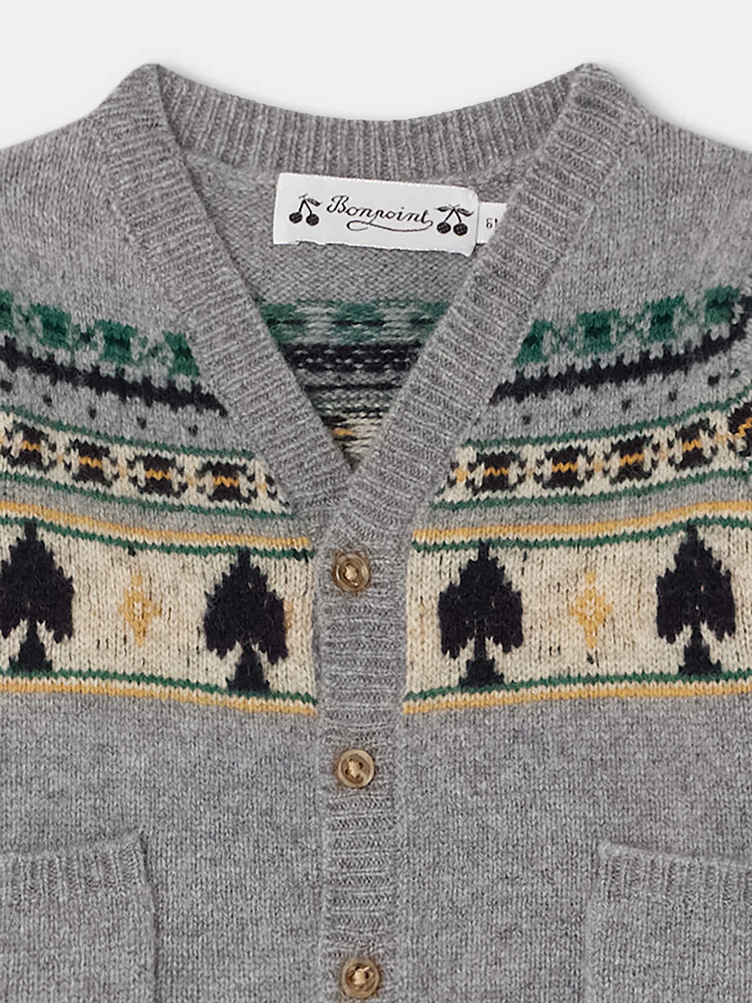 BONPOINT Cardigan Tahiel Multicolore Bleu-gris 6 BONPOINT Cardigan Tahiel Multicolore Bleu-gris – Image 4